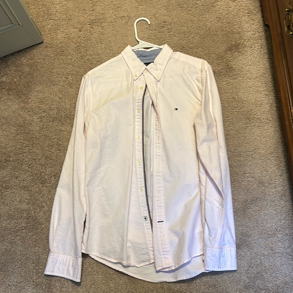 Tommy Hilfiger Light Pink Button Up Shirt Medium